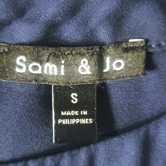 Sami & Jo Women's Sleeveless Blouse in Navy Keyhole Neckline - Size S - Picture 10 of 10